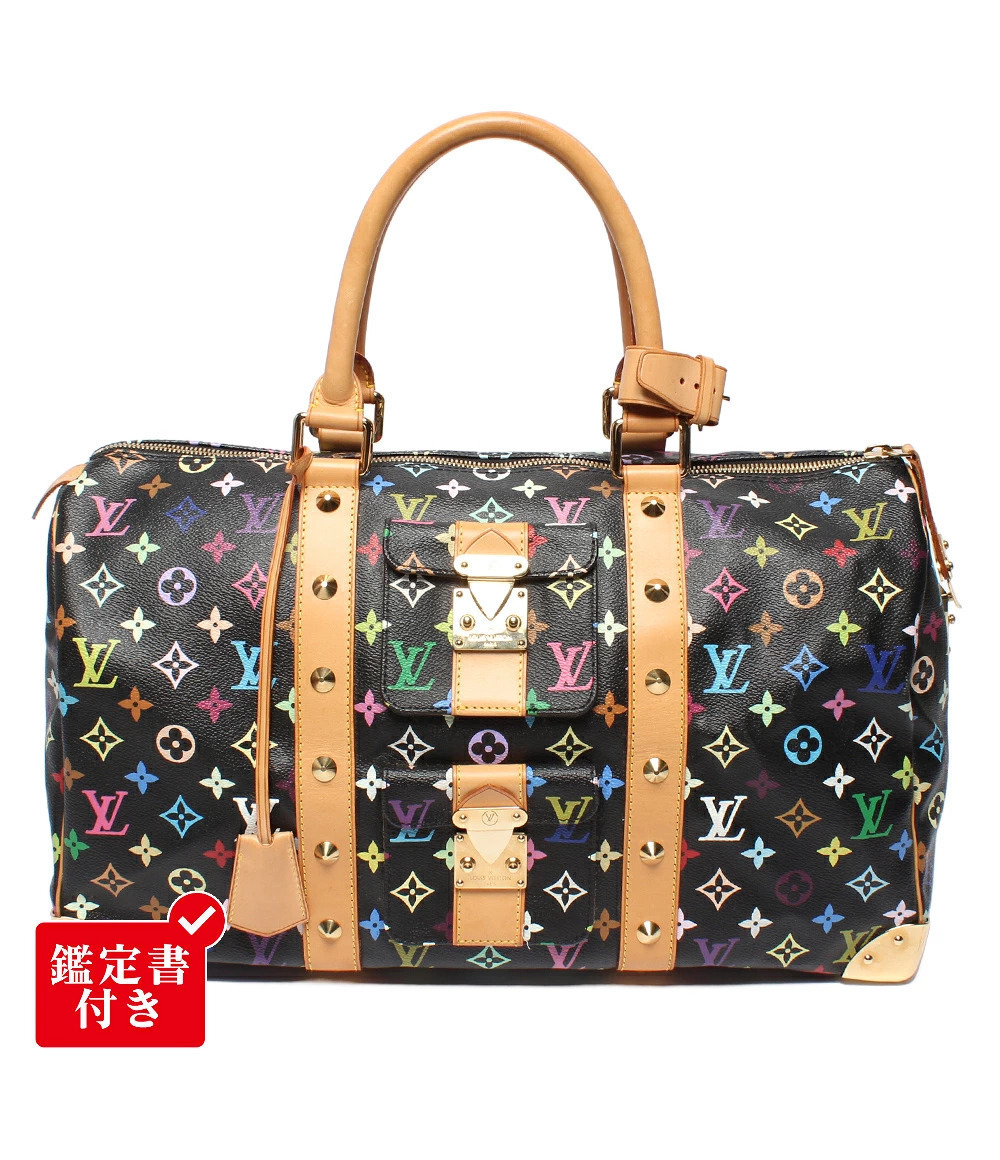 Louis Vuitton Studs Keepall Monogram Multicolor Bag Canvas Travel Bag Noir Black